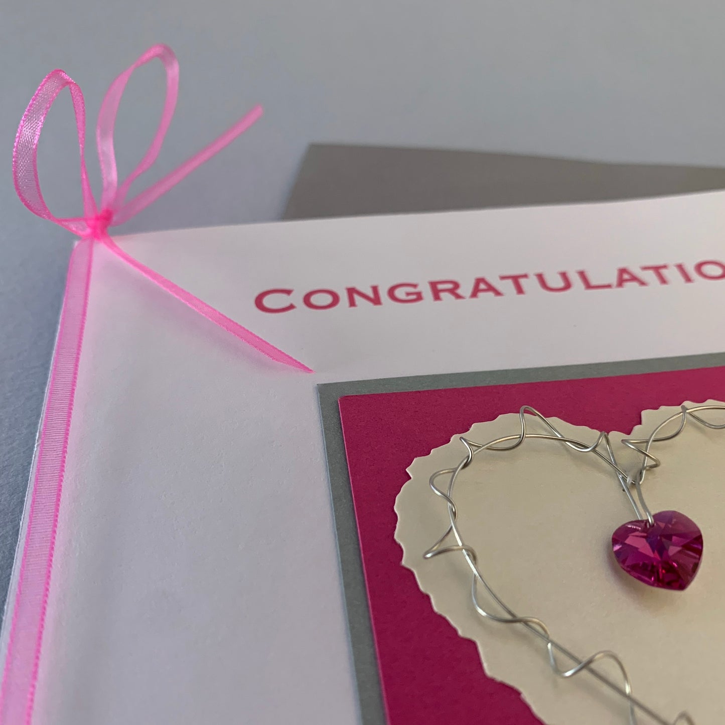 Crystal Heart Wedding Card