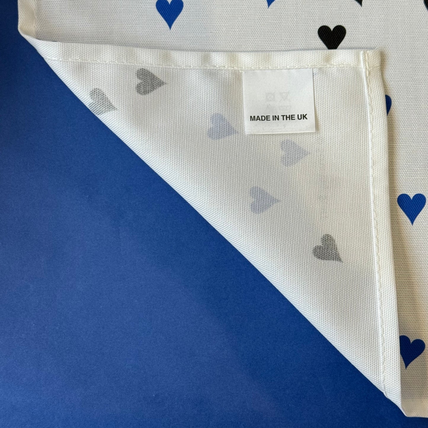 Blue, Black and White Hearts Tea Towel