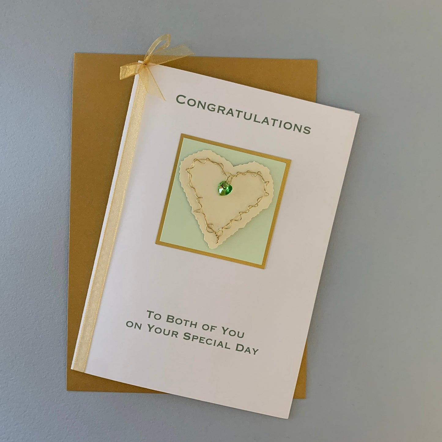 Crystal Heart Wedding Card