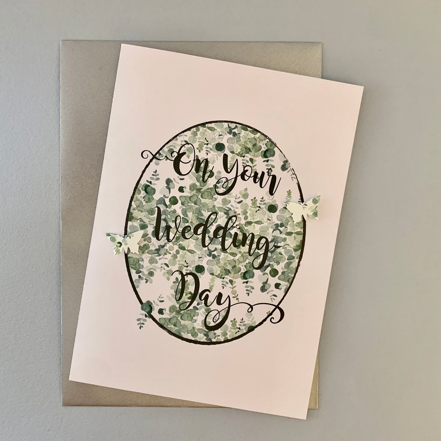 Eucalyptus Butterfly Wedding Card