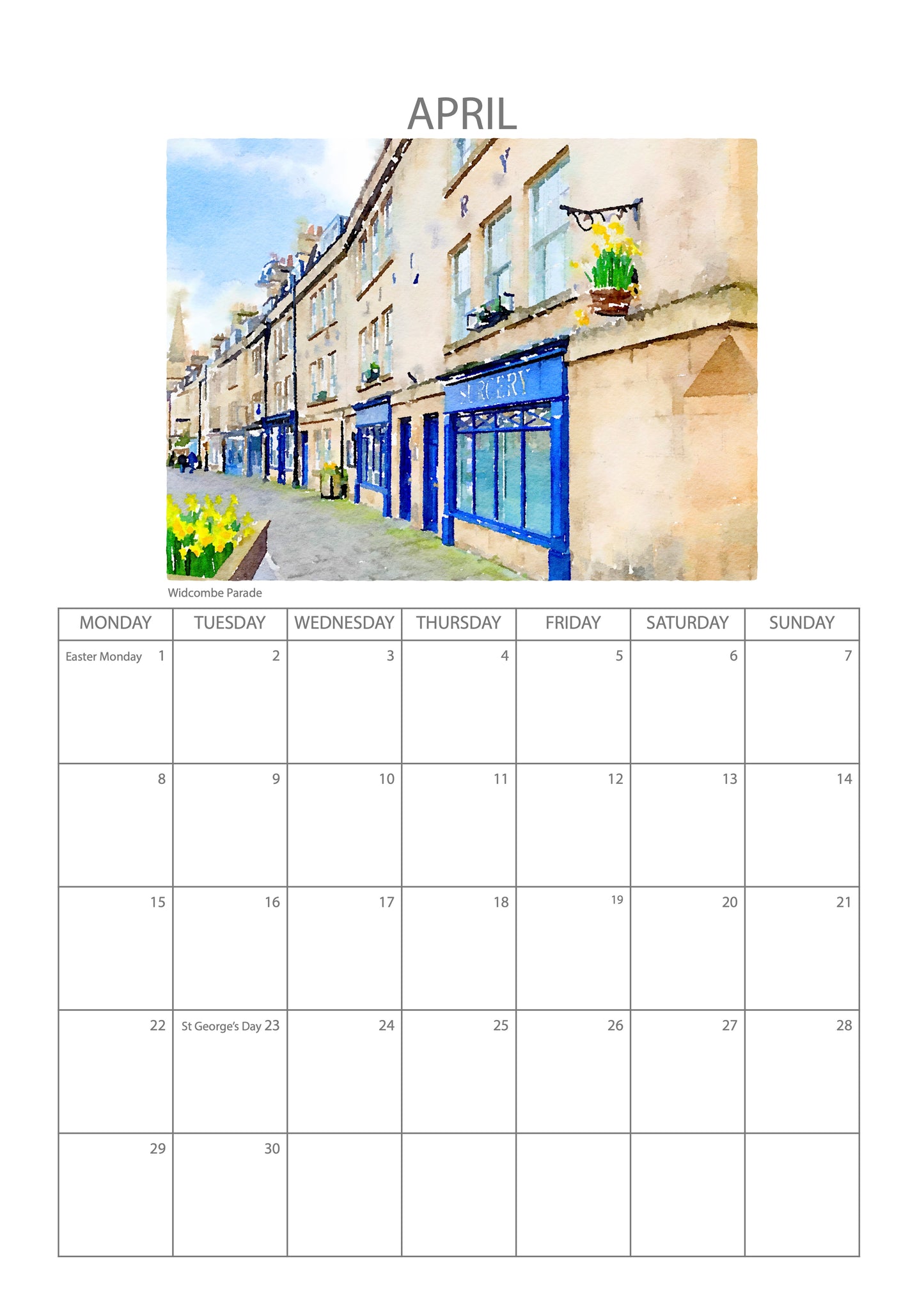 Widcombe 2024 Calendar