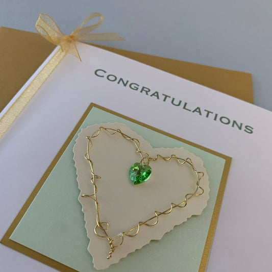 Crystal Heart Wedding Card