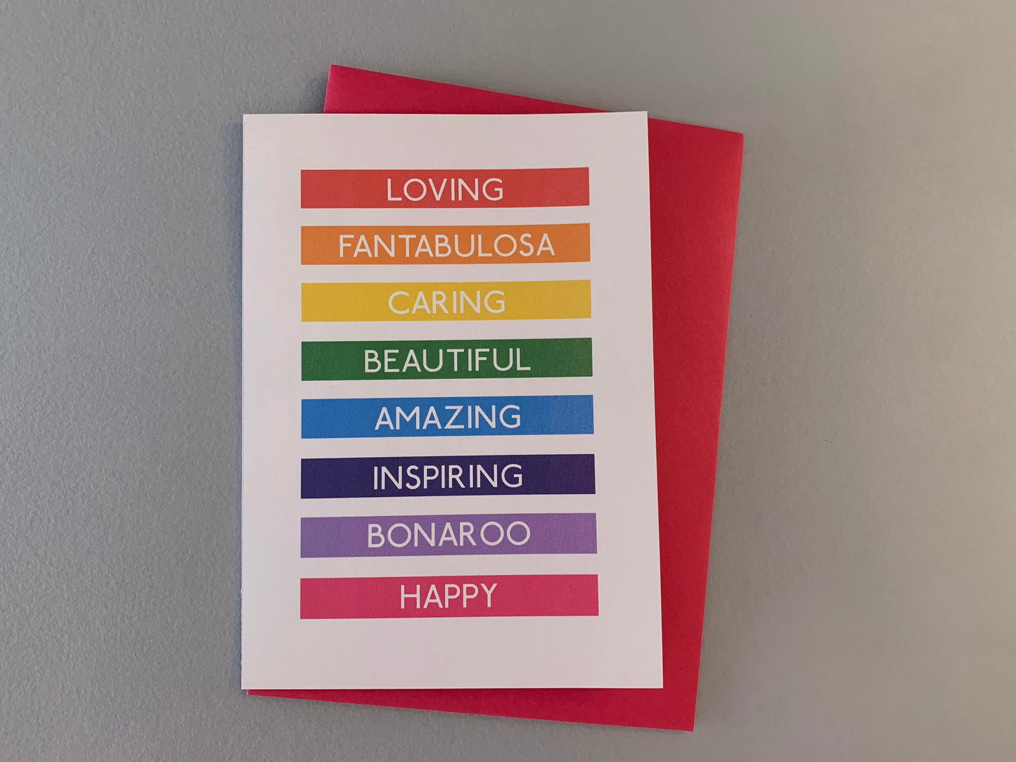 Loving words rainbow greeting card