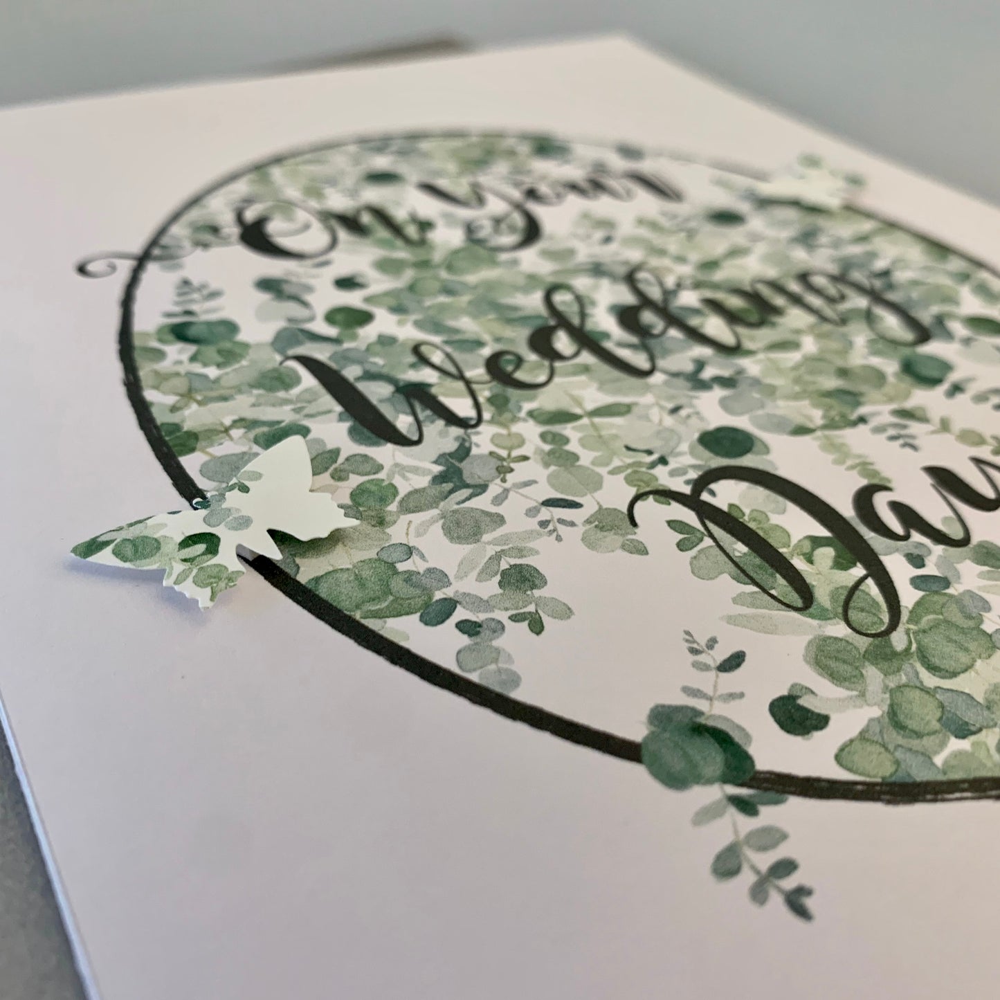 Eucalyptus Butterfly Wedding Card
