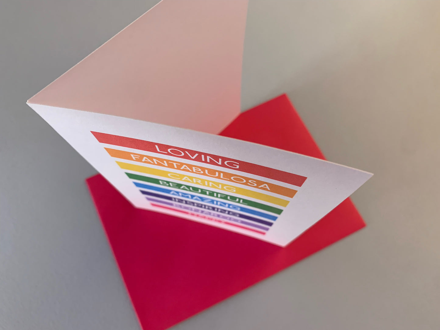 Loving words rainbow greeting card