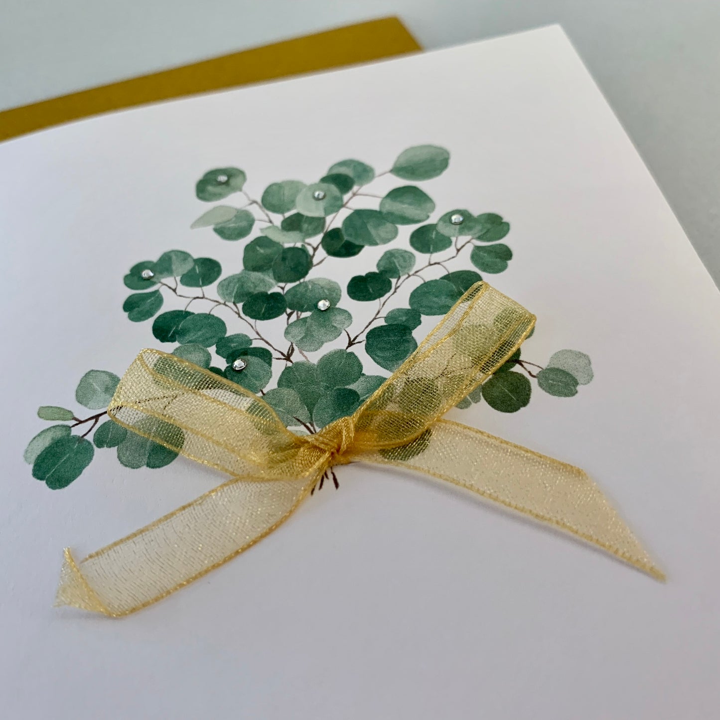Eucalyptus Bouquet Wedding Card