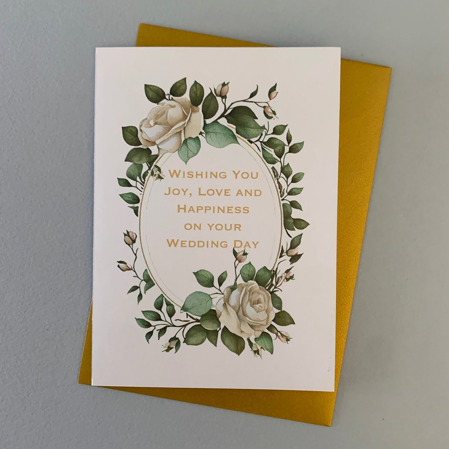 Rose Garland Wedding Card