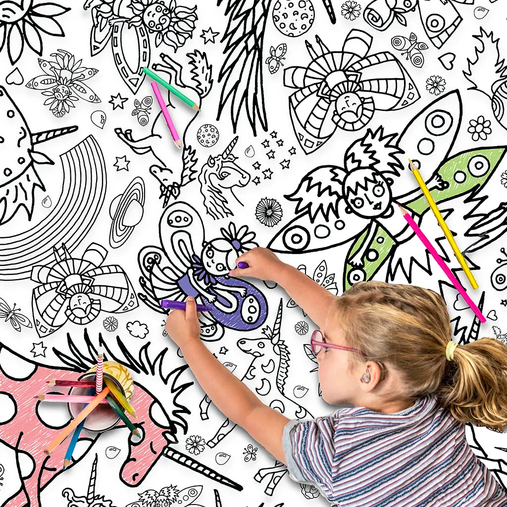 Giant Poster / Tablecloth - Unicorns and Fairies