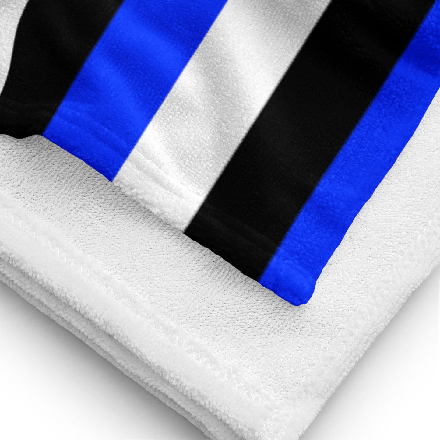 Blue, Black and White Beach Towel