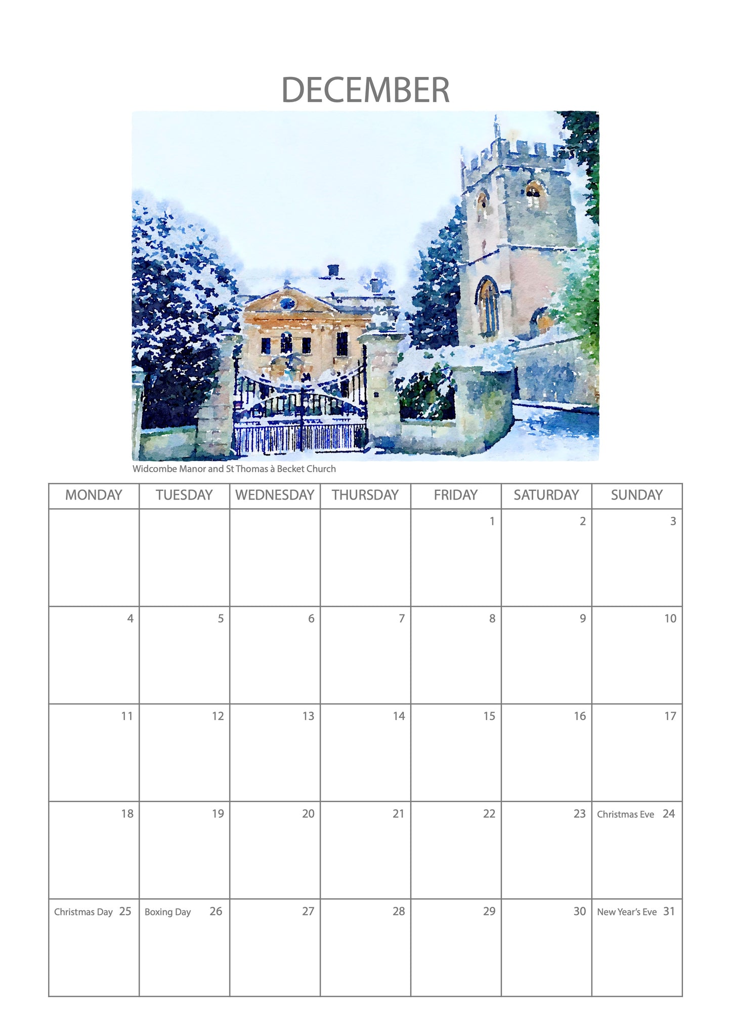 Widcombe 2023 Calendar