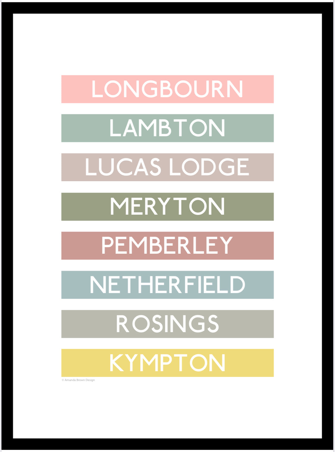 Jane Austen Destination Framed Print