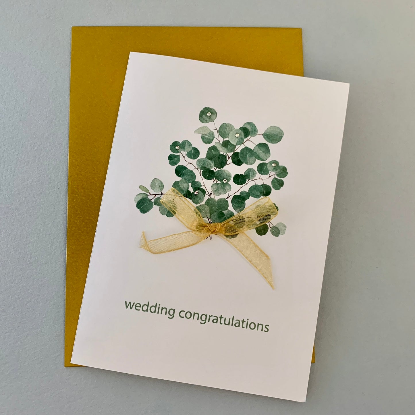 Eucalyptus Bouquet Wedding Card