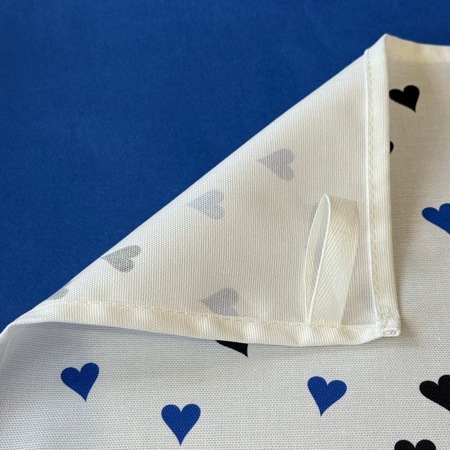 Blue, Black and White Hearts Tea Towel