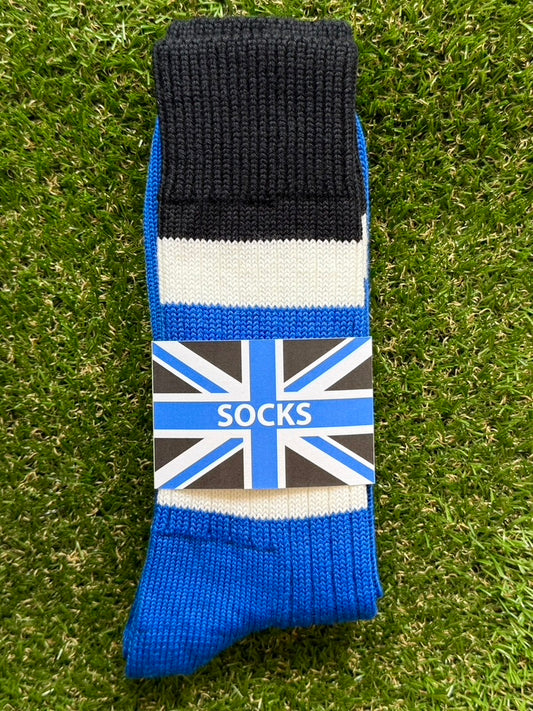 Blue, Black and White Socks