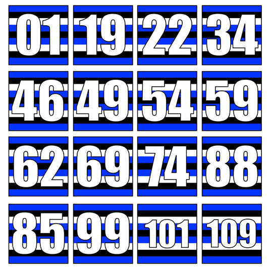 Blue, Black and White Any Age Birthday Cards