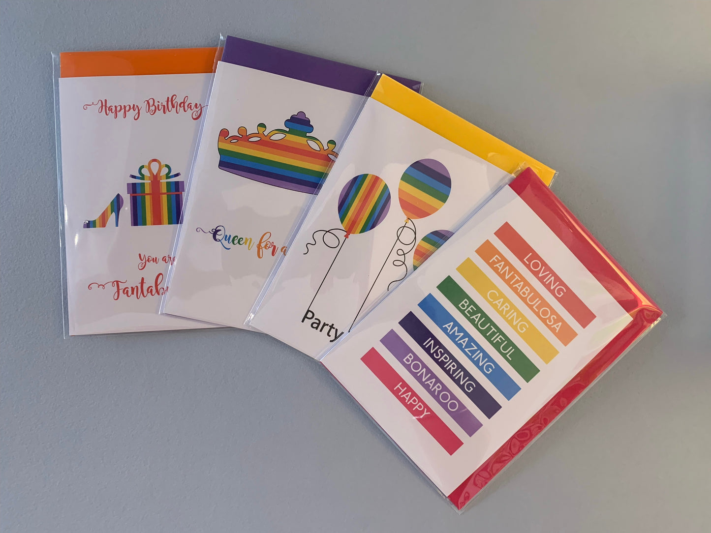 Loving words rainbow greeting card