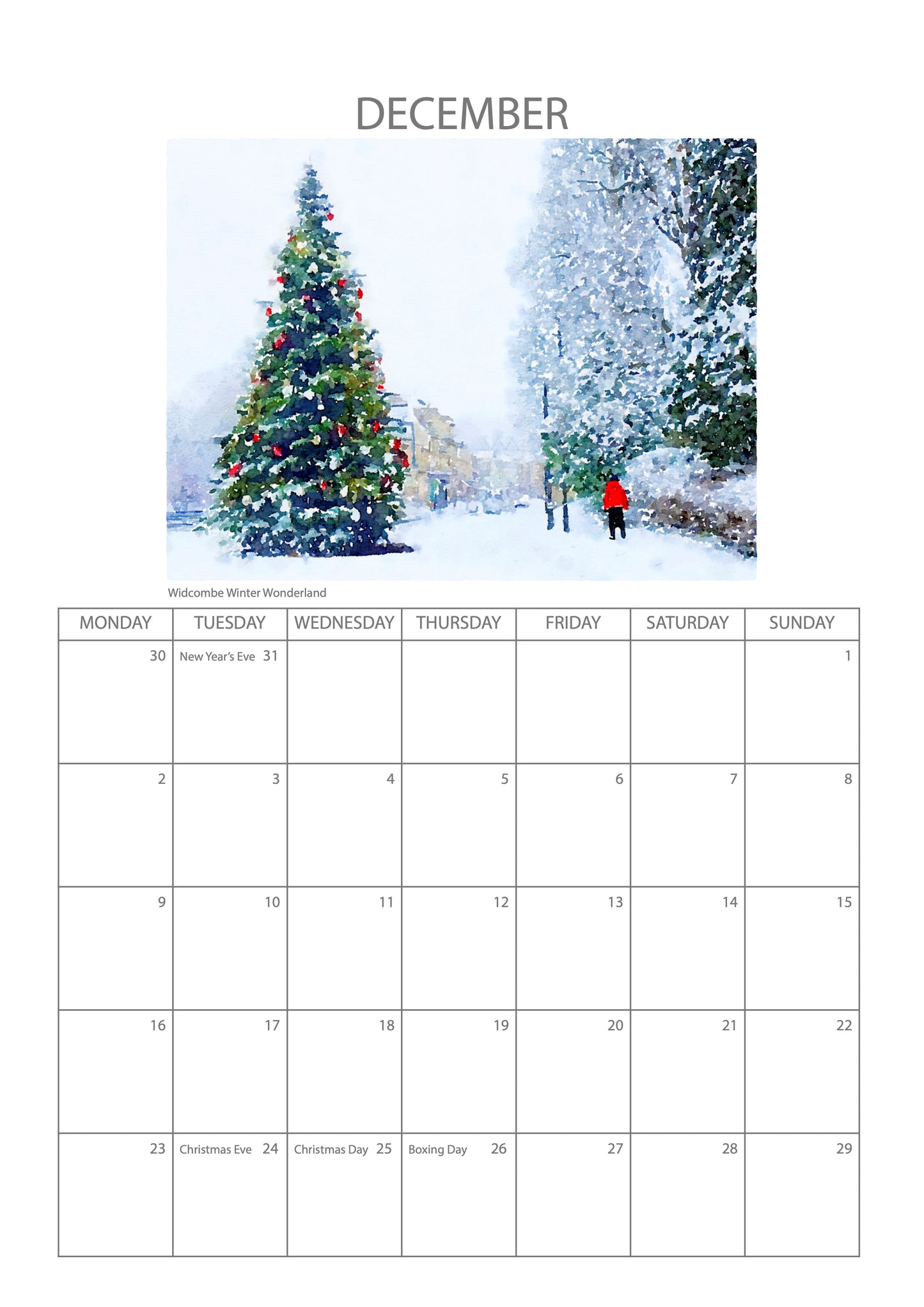 Widcombe 2024 Calendar