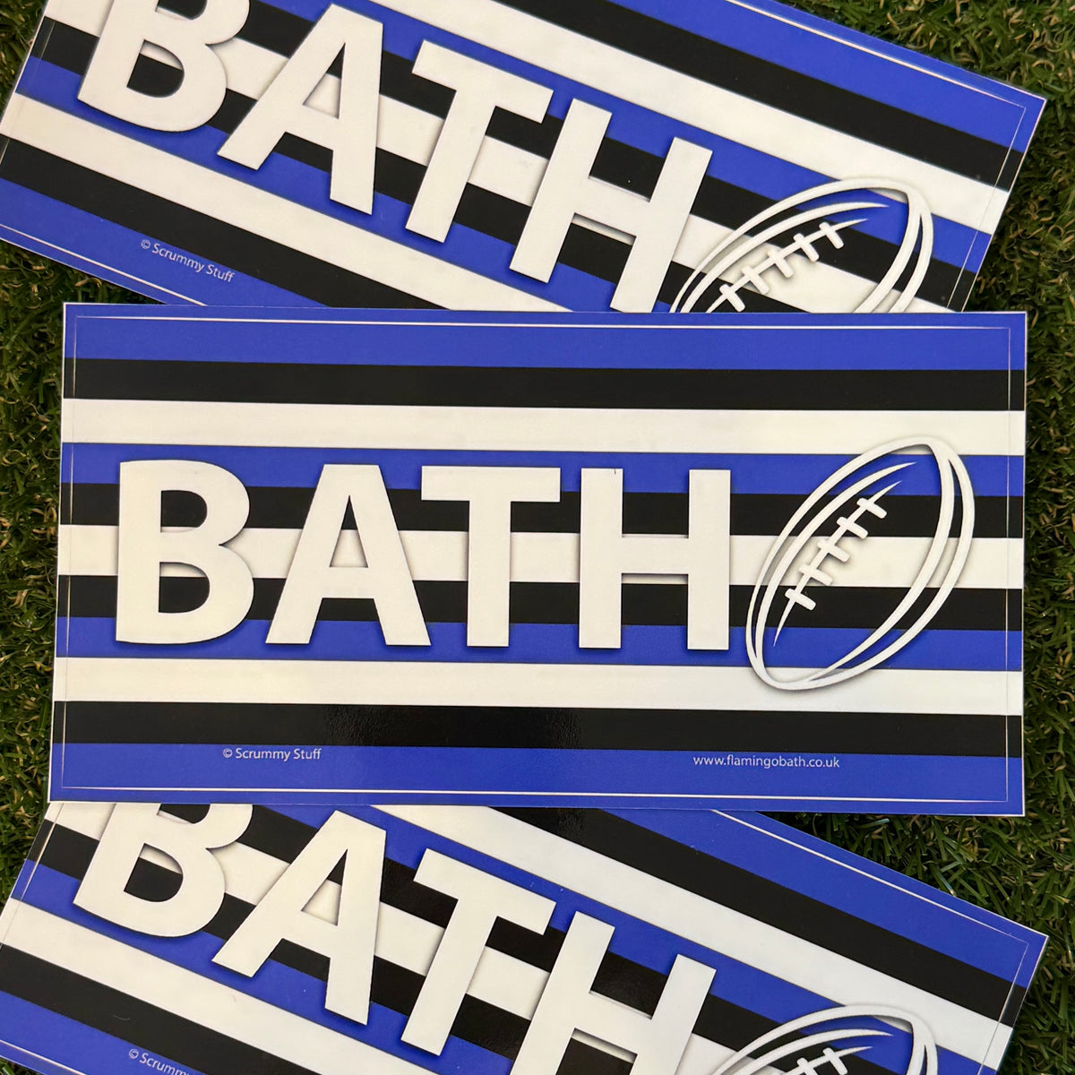 Blue, Black and White Rugby Bumper Sticker