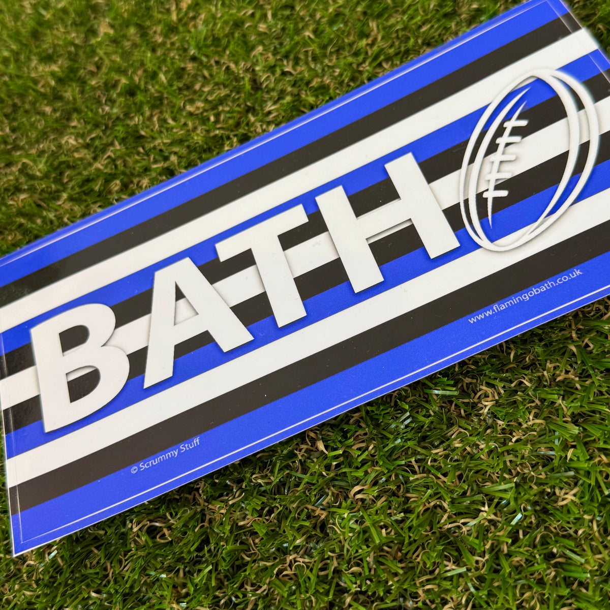Blue, Black and White Rugby Bumper Sticker