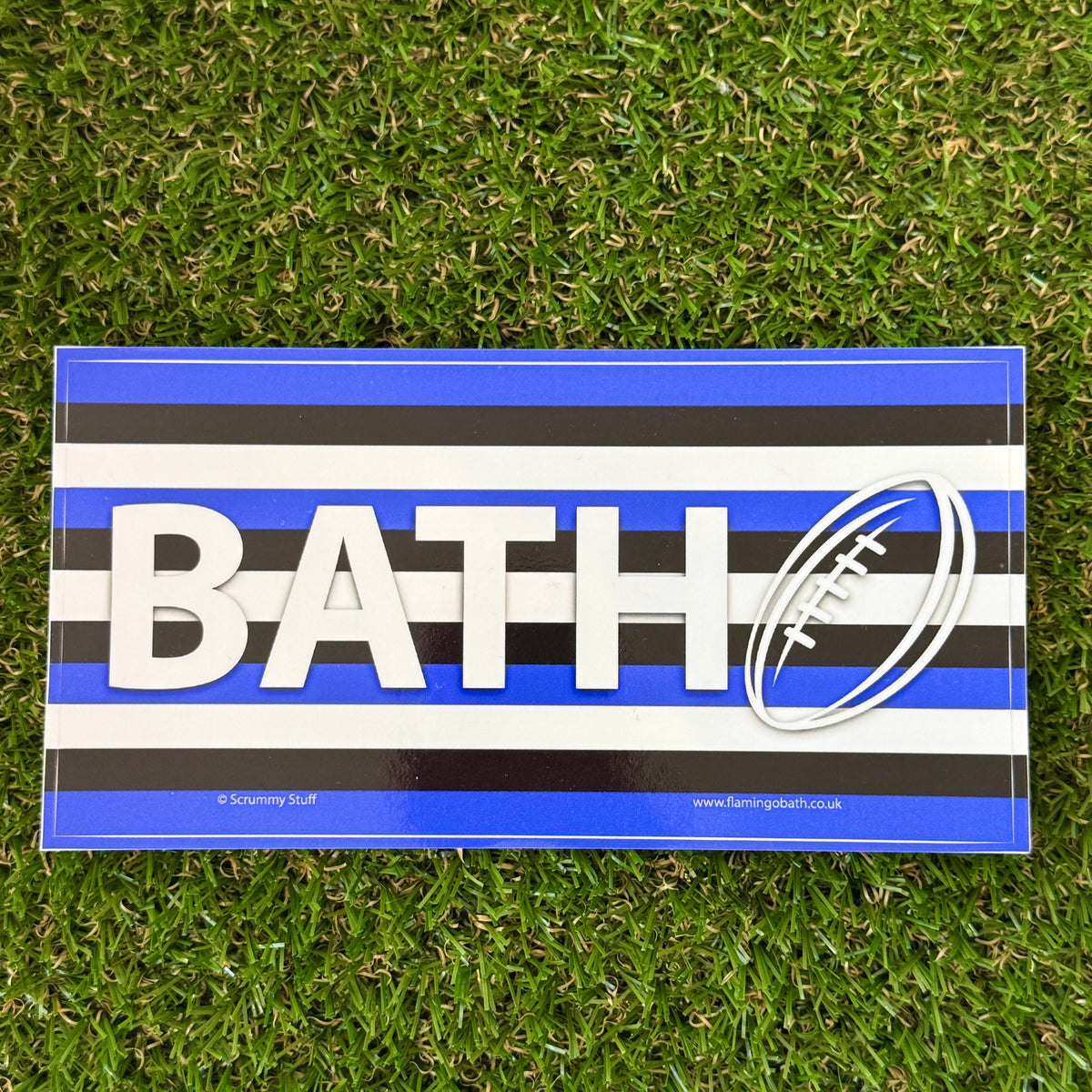 Blue, Black and White Rugby Bumper Sticker