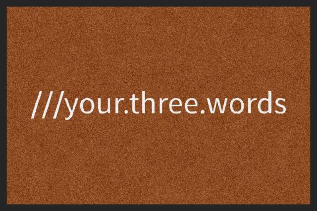 what3words Doormat - Burnt Orange