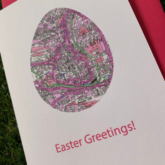 Bath Map Easter Egg - Easter Card